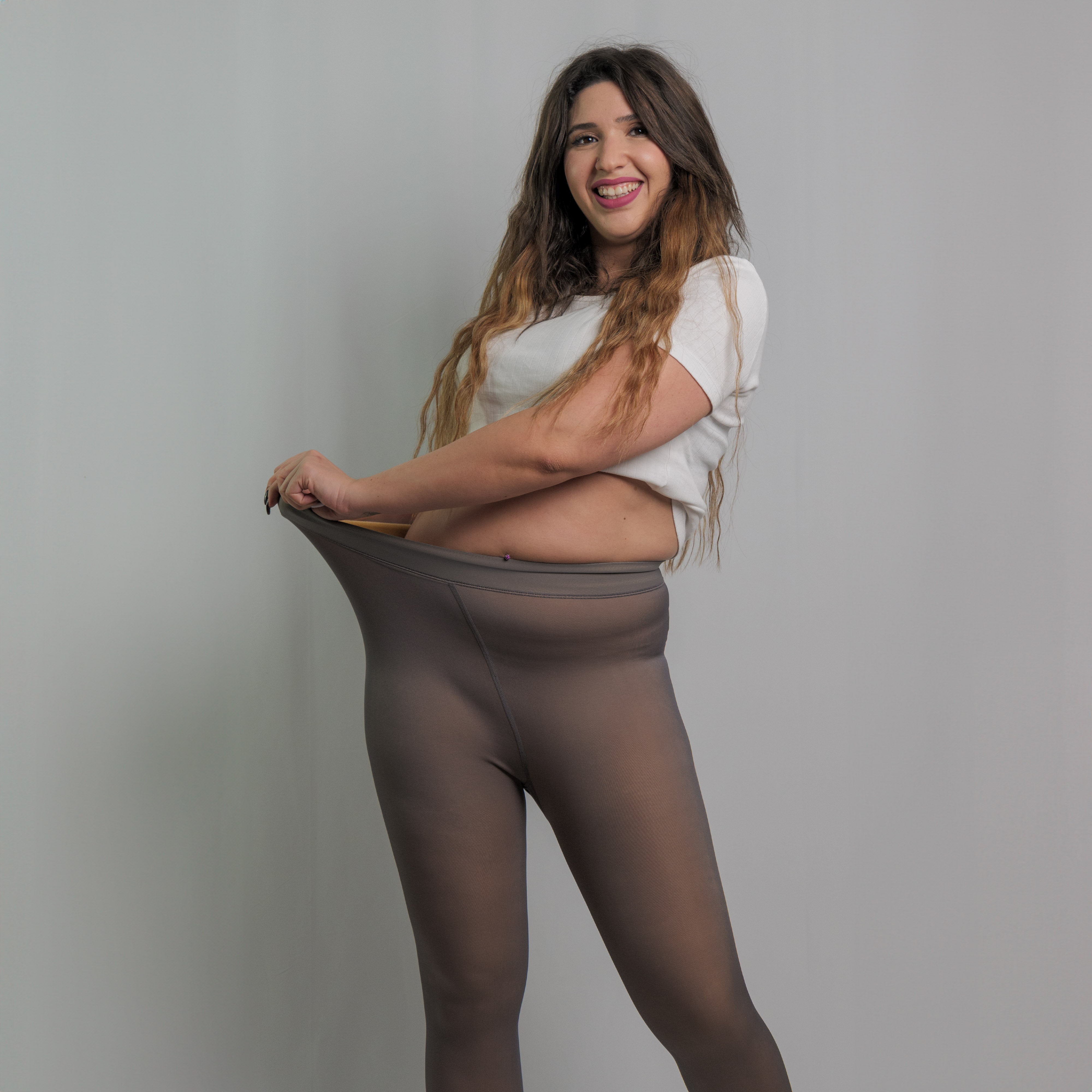 COLLANT POLAIRE TRANSPARENT GRIS